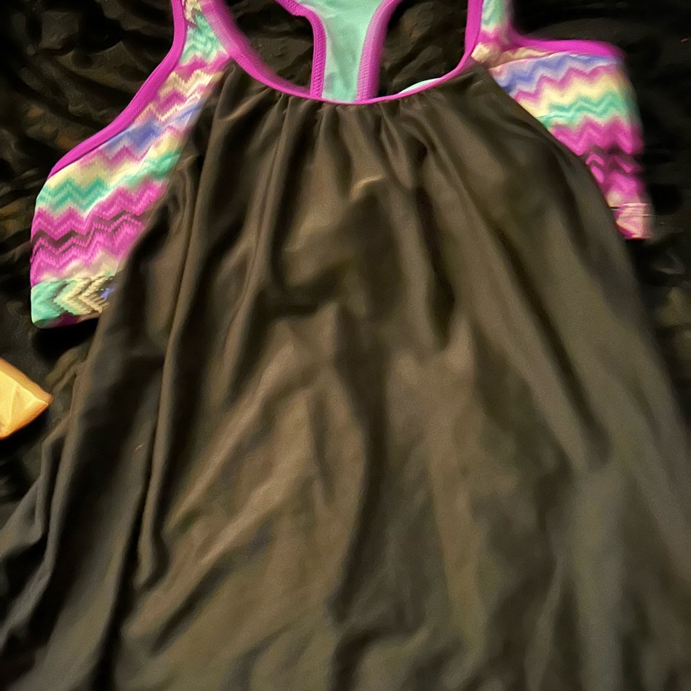 Black and Multicolor Chevron Tank Swim Top only!